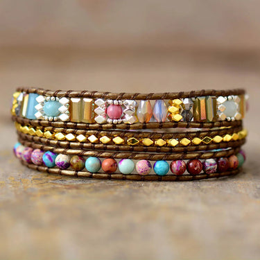 Dream Imperial Jasper Flower Wrap Bracelet YourSoulPlace.com